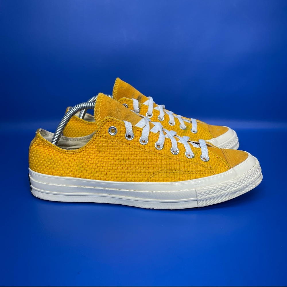 Converse Chuck 70 All Star Woven Ox Low Shoes Mens 9 University Gold White Black